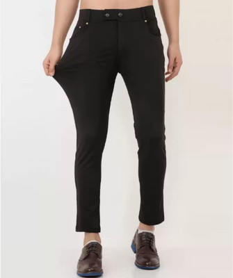DEEDAT Regular Fit Men Black Trousers