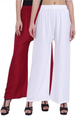 Street Profit Loose Fit Women White, Maroon Trousers