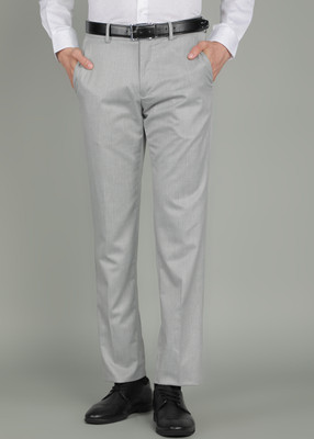 LOUIS PHILIPPE Regular Fit Men Grey Trousers