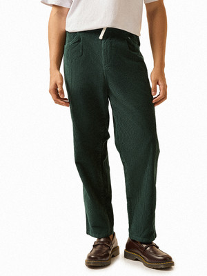 THE BEAR HOUSE Loose Fit Men Green Trousers