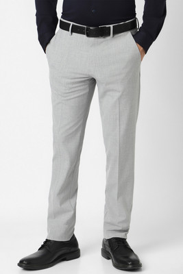VAN HEUSEN Slim Fit Men Grey Trousers