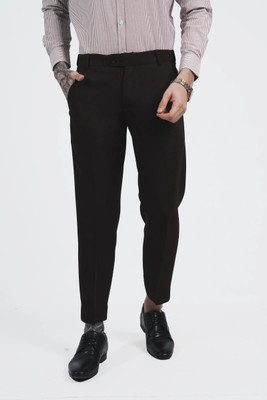 LOOM FASHION Regular Fit Men Cream Trousers