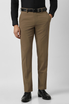 VAN HEUSEN Slim Fit Men Khaki Trousers