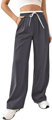 Leriya Fashion Regular Fit Women Grey Trousers