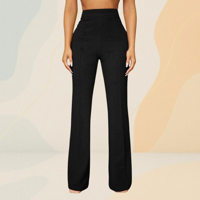 Anitafashion Loose Fit Women Black Trousers