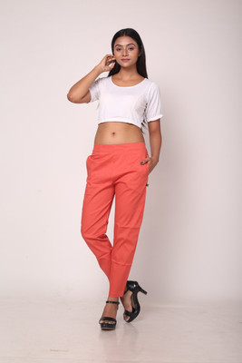 Kapokfashion Regular Fit Women Orange Trousers