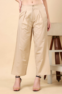 FASHIONS 360 Regular Fit Women Beige Trousers