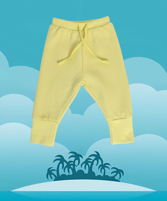 MINI KLUB Track Pant For Baby Girls(Yellow, Pack of 1)