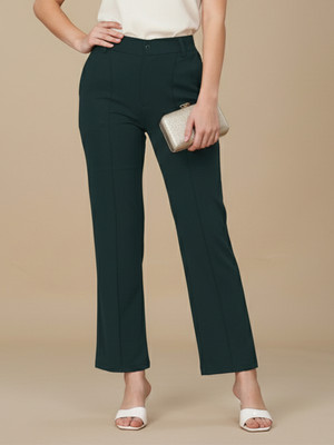 DTR FASHION Straight Fit Women Green Trousers