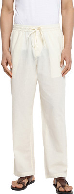 Fabindia Relaxed Men Beige Trousers