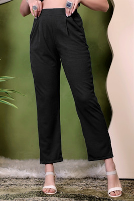 MAA apparel Regular Fit Women Black Trousers