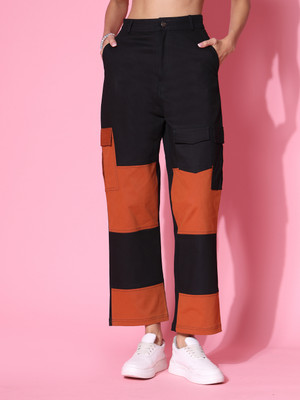KASSUALLY Regular Fit Women Black Trousers