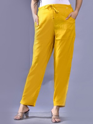 QuaClo Regular Fit Women Yellow Trousers