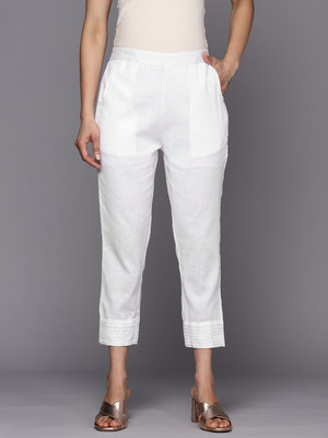 LIBAS Regular Fit Women White Trousers