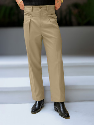 MANIAC Regular Fit Men Beige Trousers