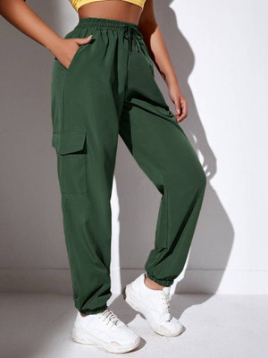 Dockstreet Loose Fit Women Dark Green Trousers
