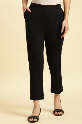 W Slim Fit Women Black Trousers