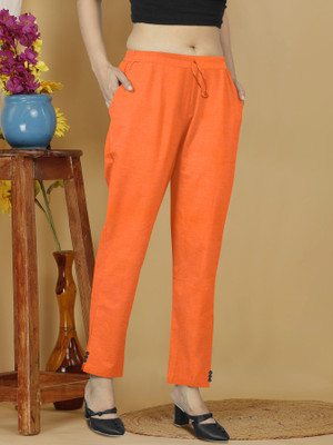 Posh Outfits Straight Fit Women Orange Trousers