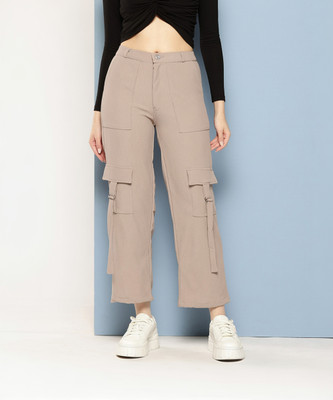 MUHURATAM Regular Fit Women Beige Trousers