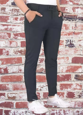 CIVIRASTTYLE Slim Fit Men Grey Trousers