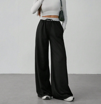 WARCOURT Loose Fit Women White Trousers