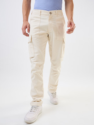 Spykar Regular Fit Men White Trousers