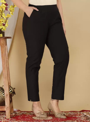 ap2kurti Regular Fit Women Black Trousers