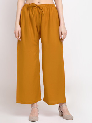 ZAVERA Flared Women Yellow Trousers