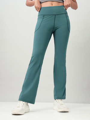 TECHNOSPORT Flared Women Green Trousers