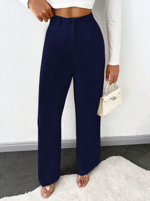 Toochki Straight Fit Women Blue Trousers