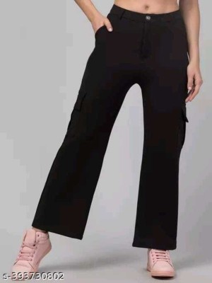 Krishna Enterprises Regular Fit Women Black Trousers