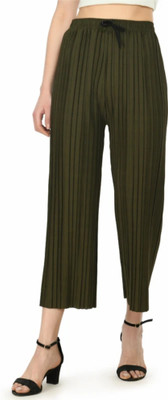 Janicks Loose Fit Women Light Green Trousers
