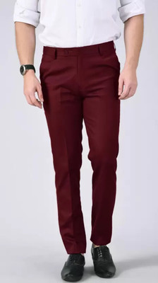 FUBAR Regular Fit Men Maroon Trousers