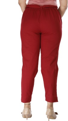 skytick Regular Fit Women Maroon Trousers