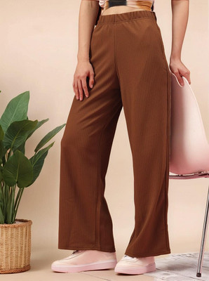 Mast & Harbour Loose Fit Women Brown Trousers