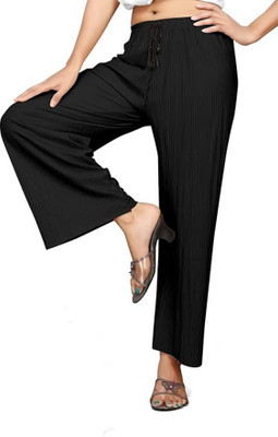 Khdijh Creation Regular Fit, Comfort Fit Women Black Trousers