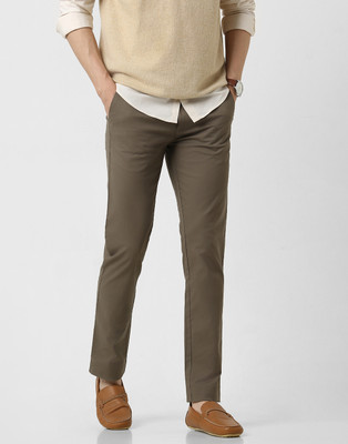 PETER ENGLAND Slim Fit Men Brown Trousers