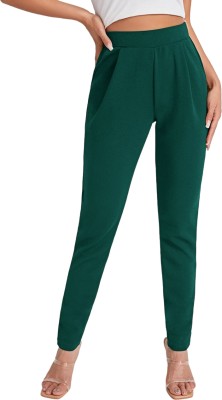 DE TRENDZ Regular Fit Women Green Trousers