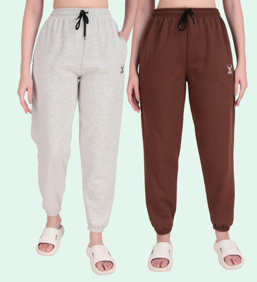 GAA Regular Fit Women Grey, Brown Trousers