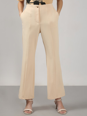 VERO MODA Flared Women Beige Trousers