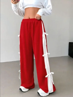 Anjelik Regular Fit Women Red, White Trousers
