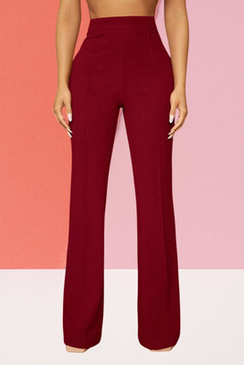 SKD TRENDZ Comfort Fit, Regular Fit Women Maroon Trousers