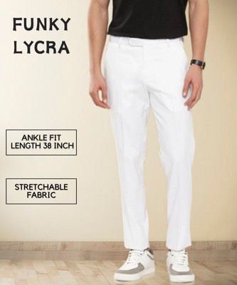 Maleno Slim Fit Men White Trousers