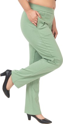 mlada Straight Fit Women Light Green Trousers