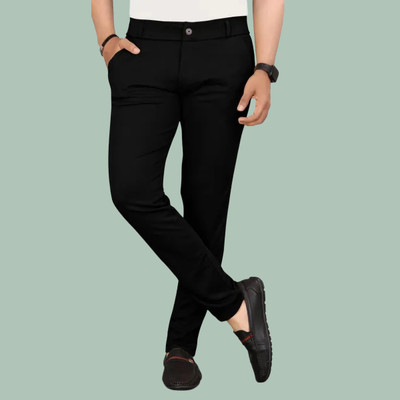 PALCLOTHES Slim Fit Men Black Trousers