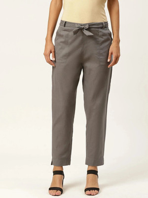 VYMO Regular Fit Women Grey Trousers
