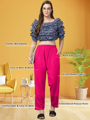 FamBee Relaxed Women Pink Trousers