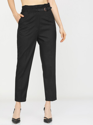 Tokyo Talkies Tapered Women Black Trousers