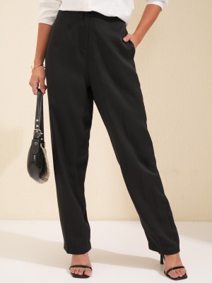 Tokyo Talkies Flared Women Black Trousers