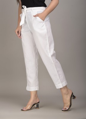 VYMO Regular Fit Women White Trousers